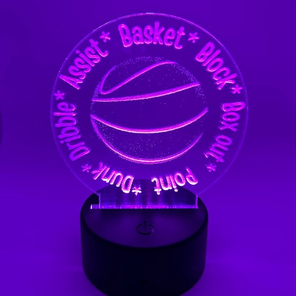 Basketball encouraging words LED night light, color changing, LED light remote - Picture 1 of 1